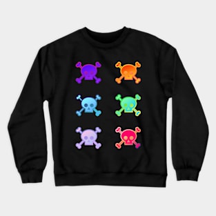 Skull and Crossbones Pirate Flag Multi Field Gradient Crewneck Sweatshirt